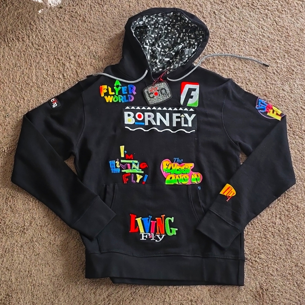 BORN FLY HOODIE MEN SIZE LARGE